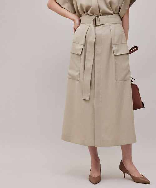 ROPE'(ロペ)の「【新色追加】【エディター三尋木奈保さんコラボ】セットアップスカート(スカート・レディース・ベージュ/ブラウン/スミクロ/カーキ/ベージュ系その他/ブラウン系その他2・38/36)」の5枚目の写真