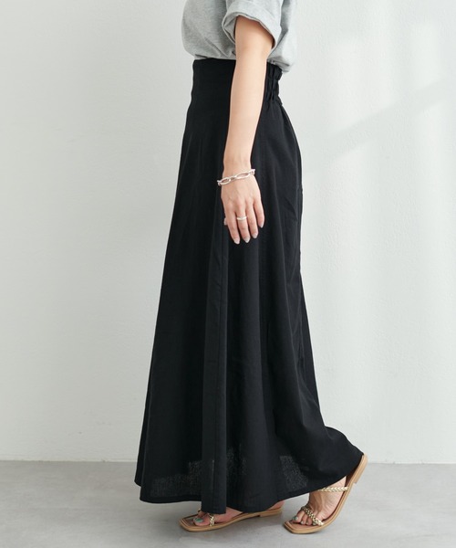 natural couture（ナチュラルクチュール）の「上品なシルエットが魅力 リネンライクハイウエストスカート（スカート・レディース・ライトベージュ/グリーン/ピンク/ブラック・FREE）」の20枚目の写真