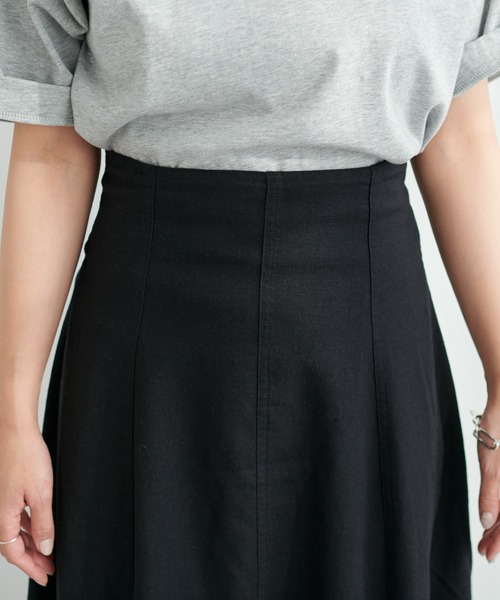natural couture（ナチュラルクチュール）の「上品なシルエットが魅力 リネンライクハイウエストスカート（スカート・レディース・ライトベージュ/グリーン/ピンク/ブラック・FREE）」の22枚目の写真