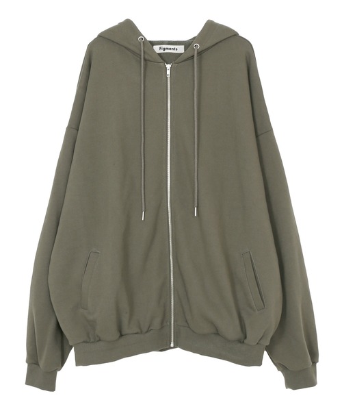 Oversized ジップ フーディー グレー　美品 Chikashitsu +（チカシツプラス）の「【Chikashitsu +/