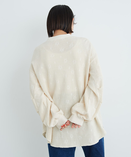 CHILD WOMAN（チャイルドウーマン）の「☆花メッシュJAQ BIG プルオーバー（Tシャツ/カットソー・レディース・ピンク/ブラウン/アイボリー・FREE）」の6枚目の写真