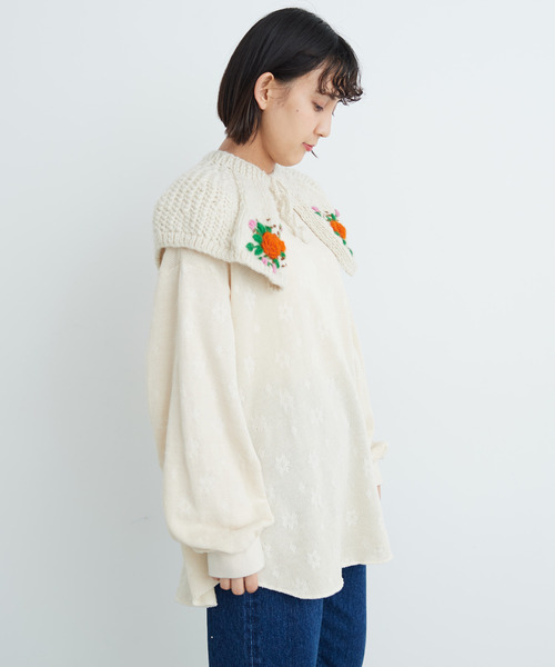 CHILD WOMAN（チャイルドウーマン）の「☆花メッシュJAQ BIG プルオーバー（Tシャツ/カットソー・レディース・ピンク/ブラウン/アイボリー・FREE）」の18枚目の写真