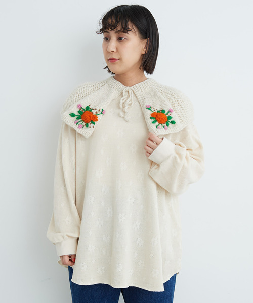 CHILD WOMAN（チャイルドウーマン）の「☆花メッシュJAQ BIG プルオーバー（Tシャツ/カットソー・レディース・ピンク/ブラウン/アイボリー・FREE）」の17枚目の写真