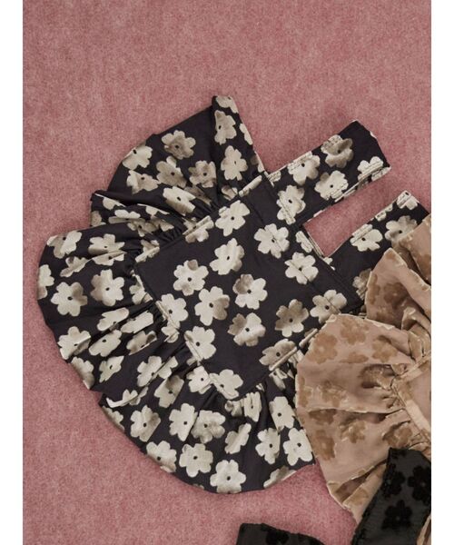 merry jenny（メリージェニー）の「opal flower frilly mini tote（ハンドバッグ・レディース・ブラック/ベージュ/その他1・FREE）」の3枚目の写真