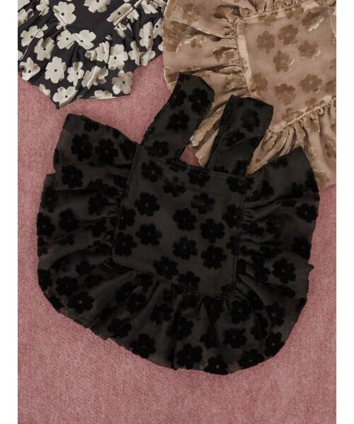 merry jenny（メリージェニー）の「opal flower frilly mini tote（ハンドバッグ・レディース・ブラック/ベージュ/その他1・FREE）」の2枚目の写真