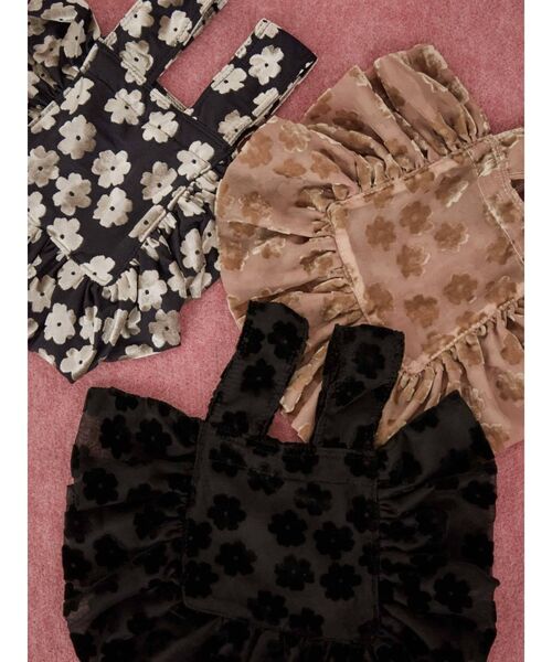 merry jenny（メリージェニー）の「opal flower frilly mini tote（ハンドバッグ・レディース・ブラック/ベージュ/その他1・FREE）」の6枚目の写真