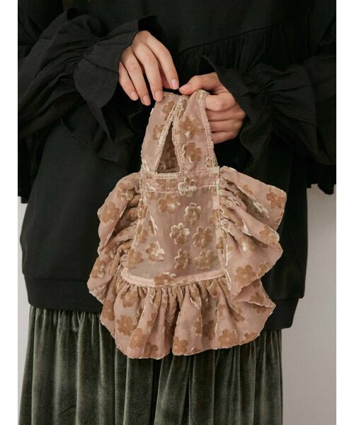 merry jenny（メリージェニー）の「opal flower frilly mini tote（ハンドバッグ・レディース・ブラック/ベージュ/その他1・FREE）」の16枚目の写真
