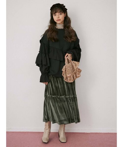 merry jenny（メリージェニー）の「opal flower frilly mini tote（ハンドバッグ・レディース・ブラック/ベージュ/その他1・FREE）」の14枚目の写真