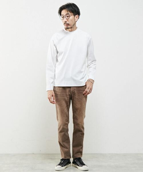 MEN'S MELROSE（メンズメルローズ）の「ハイゲージポンチロングスリーブTシャツ（Tシャツ/カットソー・メンズ・ホワイト/ブラウン/グレー/グリーン・4/3）」の15枚目の写真