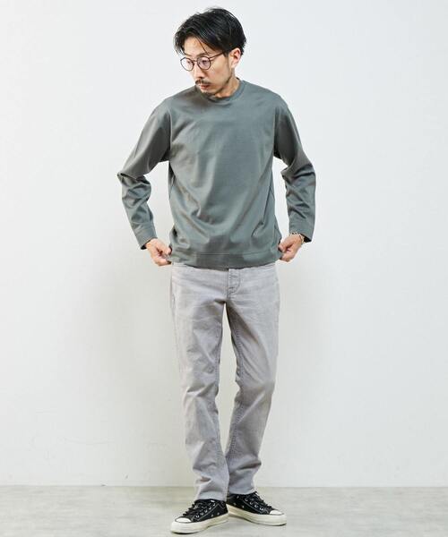 MEN'S MELROSE（メンズメルローズ）の「ハイゲージポンチロングスリーブTシャツ（Tシャツ/カットソー・メンズ・ホワイト/ブラウン/グレー/グリーン・4/3）」の18枚目の写真