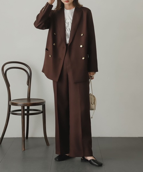 SENSE OF PLACE by URBAN RESEARCH（センスオブプレイスバイアーバンリサーチ）の「メタルボタンダブルジャケット（その他アウター・レディース・ネイビー/ブラウン/ブラウン系その他・ONE）」の20枚目の写真