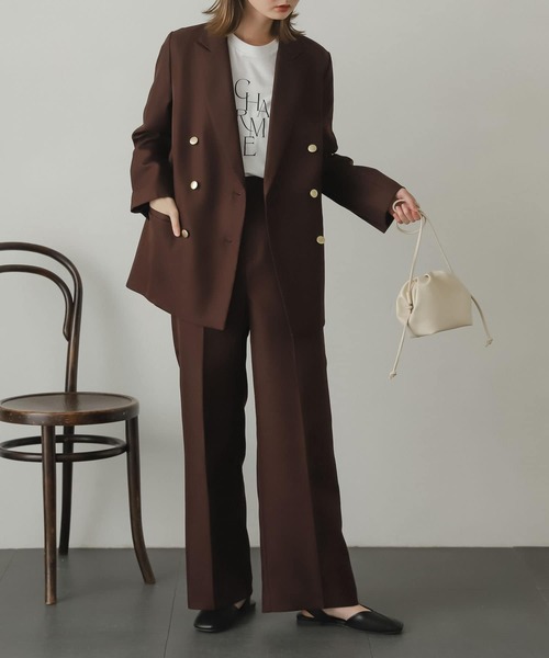 SENSE OF PLACE by URBAN RESEARCH（センスオブプレイスバイアーバンリサーチ）の「メタルボタンダブルジャケット（その他アウター・レディース・ネイビー/ブラウン/ブラウン系その他・ONE）」の6枚目の写真