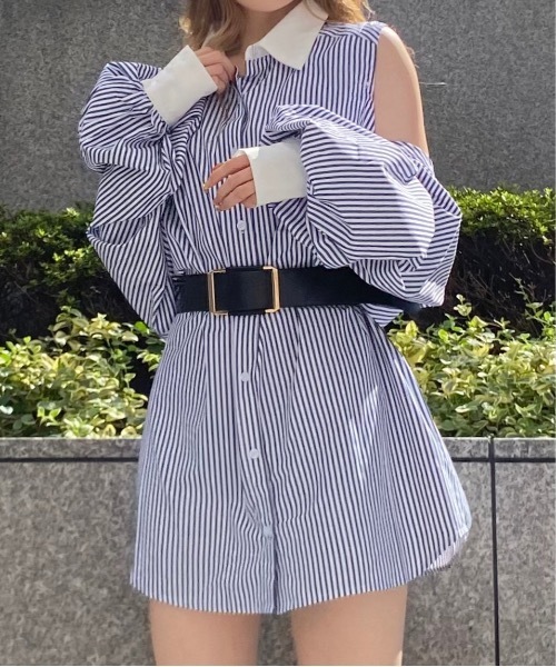 one way（ワンウェイ）の「ボレロシャツワンピース（シャツ/ブラウス・レディース・ホワイト/ライトブルー/ブラック/ダークブルー/ライトピンク・FREE）」の4枚目の写真