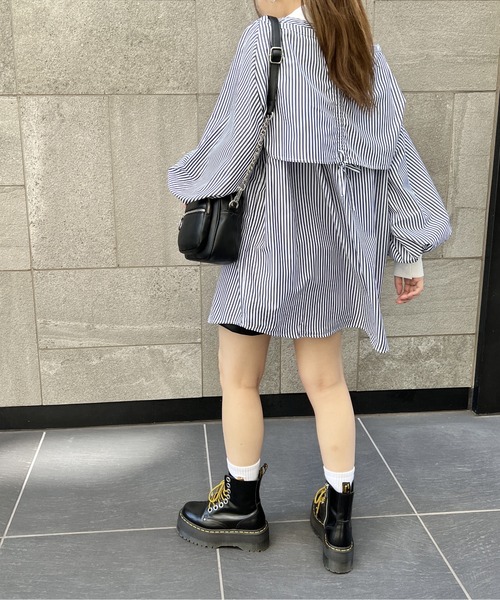 one way（ワンウェイ）の「ボレロシャツワンピース（シャツ/ブラウス・レディース・ホワイト/ライトブルー/ブラック/ダークブルー/ライトピンク・FREE）」の8枚目の写真