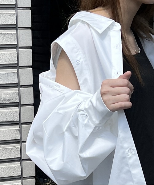one way（ワンウェイ）の「ボレロシャツワンピース（シャツ/ブラウス・レディース・ホワイト/ライトブルー/ブラック/ダークブルー/ライトピンク・FREE）」の6枚目の写真