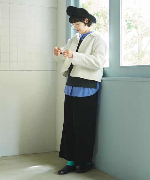 bulle de savon（ビュルデサボン）の「EVODOWN　hanahanaブルゾン（ブルゾン・レディース・ホワイト/カーキ/レモンイエロー・FREE）」の9枚目の写真