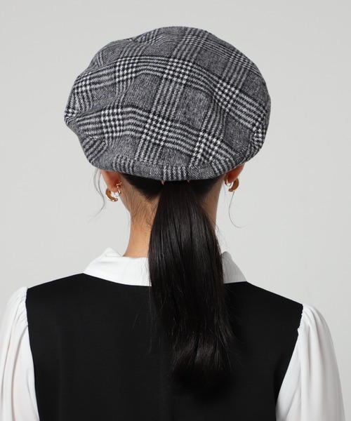 【美品】ジュンヤワタナベコムデギャルソン ハンチング ベレー帽 チェック グレー Honeys（ハニーズ）の「柄ベレー帽（ハンチング/ベレー帽）」 - WEAR