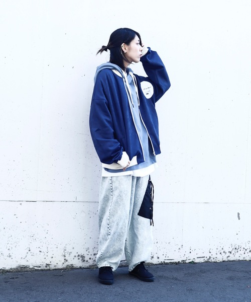 rovtski(ロフトスキー)の「SHARE ROOMS SWEADE RIB BLOUSON/シェアルーム スウェード オーバーサイズ MA-1/リブブルゾン(ブルゾン・レディース・ライトグレー/ブルー系その他2・FREE)」の4枚目の写真