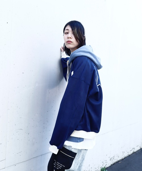 rovtski(ロフトスキー)の「SHARE ROOMS SWEADE RIB BLOUSON/シェアルーム スウェード オーバーサイズ MA-1/リブブルゾン(ブルゾン・レディース・ライトグレー/ブルー系その他2・FREE)」の8枚目の写真