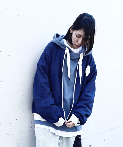 rovtski(ロフトスキー)の「SHARE ROOMS SWEADE RIB BLOUSON/シェアルーム スウェード オーバーサイズ MA-1/リブブルゾン(ブルゾン・レディース・ライトグレー/ブルー系その他2・FREE)」の11枚目の写真