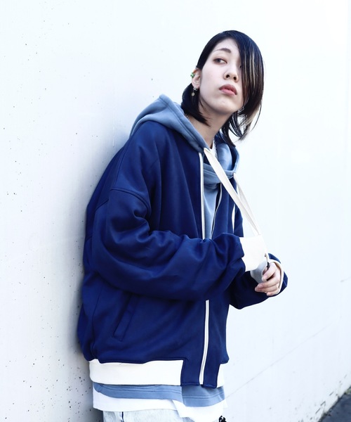 rovtski(ロフトスキー)の「SHARE ROOMS SWEADE RIB BLOUSON/シェアルーム スウェード オーバーサイズ MA-1/リブブルゾン(ブルゾン・レディース・ライトグレー/ブルー系その他2・FREE)」の12枚目の写真