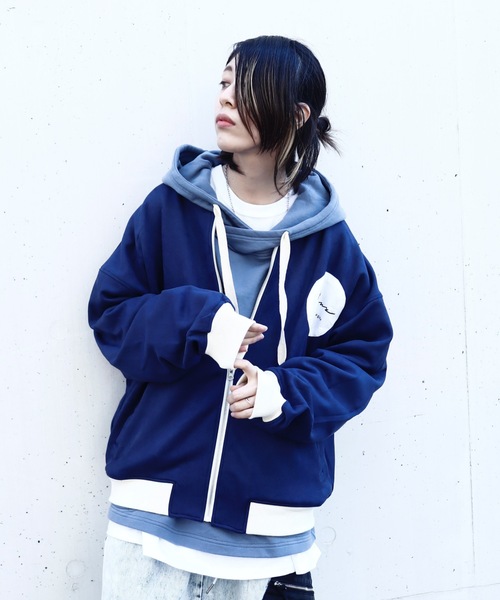 rovtski(ロフトスキー)の「SHARE ROOMS SWEADE RIB BLOUSON/シェアルーム スウェード オーバーサイズ MA-1/リブブルゾン(ブルゾン・レディース・ライトグレー/ブルー系その他2・FREE)」の14枚目の写真