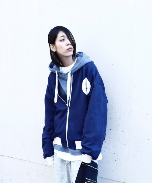 rovtski(ロフトスキー)の「SHARE ROOMS SWEADE RIB BLOUSON/シェアルーム スウェード オーバーサイズ MA-1/リブブルゾン(ブルゾン・レディース・ライトグレー/ブルー系その他2・FREE)」の15枚目の写真