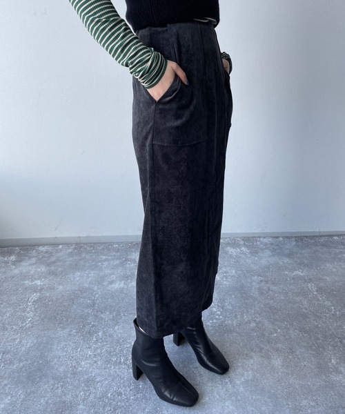 LOWRYS FARM（ローリーズファーム）の「ベロアライクタイトスカート　163108（スカート・レディース・ブラック/グリーン/アイボリー・MEDIUM/LARGE）」の8枚目の写真