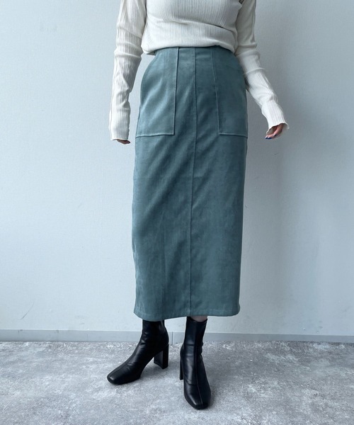 LOWRYS FARM（ローリーズファーム）の「ベロアライクタイトスカート　163108（スカート・レディース・ブラック/グリーン/アイボリー・MEDIUM/LARGE）」の11枚目の写真