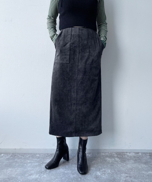 LOWRYS FARM（ローリーズファーム）の「ベロアライクタイトスカート　163108（スカート・レディース・ブラック/グリーン/アイボリー・MEDIUM/LARGE）」の20枚目の写真