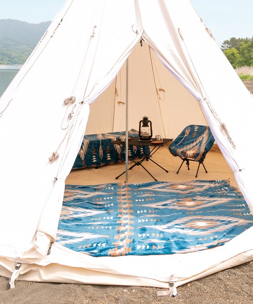 チャイハネ（チャイハネ）の「【チャイハネ】ノマディブランケットMEGAサイズ（ブランケット・レディース・ホワイト/オレンジ/ターコイズブルー/カーキ/ブラック・FREE）」の4枚目の写真