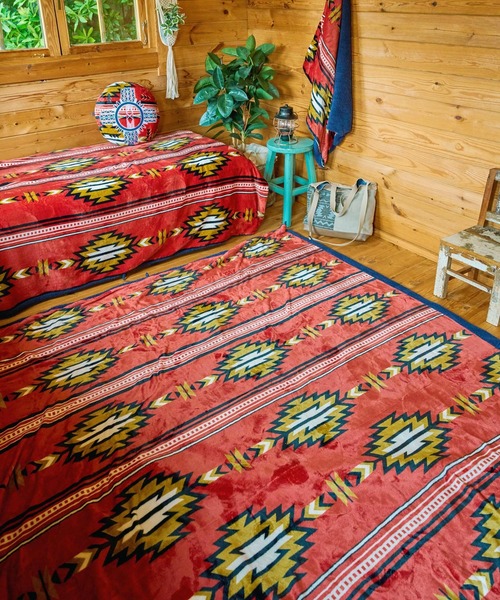 チャイハネ（チャイハネ）の「【チャイハネ】ノマディブランケットMEGAサイズ（ブランケット・レディース・ホワイト/オレンジ/ターコイズブルー/カーキ/ブラック・FREE）」の5枚目の写真