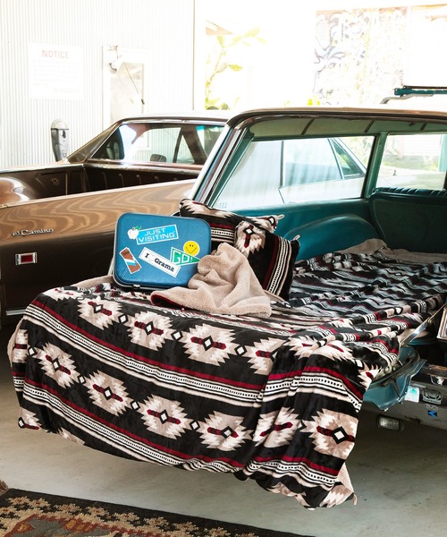 チャイハネ（チャイハネ）の「【チャイハネ】ノマディブランケットMEGAサイズ（ブランケット・レディース・ホワイト/オレンジ/ターコイズブルー/カーキ/ブラック・FREE）」の2枚目の写真