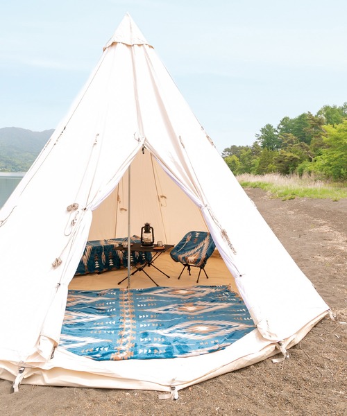 チャイハネ（チャイハネ）の「【チャイハネ】ノマディブランケットMEGAサイズ（ブランケット・レディース・ホワイト/オレンジ/ターコイズブルー/カーキ/ブラック・FREE）」の10枚目の写真