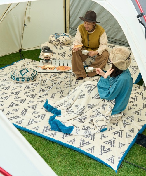 チャイハネ（チャイハネ）の「【チャイハネ】ノマディブランケットMEGAサイズ（ブランケット・レディース・ホワイト/オレンジ/ターコイズブルー/カーキ/ブラック・FREE）」の12枚目の写真