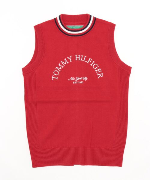 TOMMY HILFIGER GOLF（トミー ヒルフィガー ゴルフ）の「[トミー ヒルフィガー ゴルフ] レディース 衿トリコ ニットベスト　 （ベスト・レディース・レッド/ブラック/ブラウン系その他/ネイビー/ホワイト・L/M/S）」の5枚目の写真