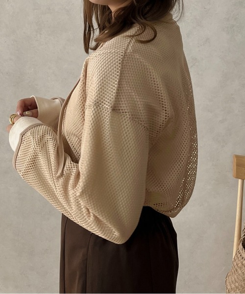 apres jour clair(アプレジュールクレア)の「【apres jour clair】スキッパーメッシュトップス【ZOZOTOWN限定アイテム】(Tシャツ/カットソー・レディース・アイボリー/ベージュ・フリー/X-LARGE)」の14枚目の写真