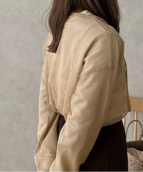 apres jour clair(アプレジュールクレア)の「【apres jour clair】スキッパーメッシュトップス【ZOZOTOWN限定アイテム】(Tシャツ/カットソー・レディース・アイボリー/ベージュ・フリー/X-LARGE)」の15枚目の写真