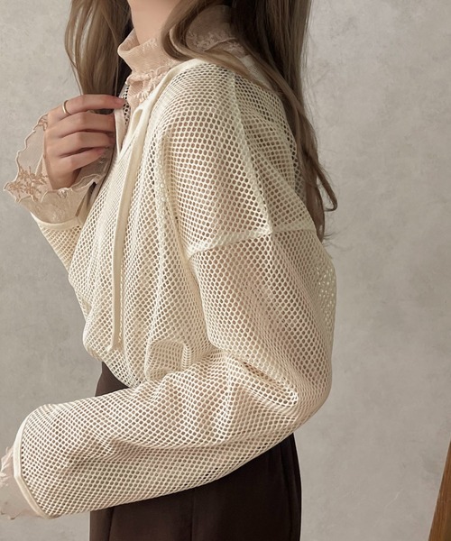 apres jour clair(アプレジュールクレア)の「【apres jour clair】スキッパーメッシュトップス【ZOZOTOWN限定アイテム】(Tシャツ/カットソー・レディース・アイボリー/ベージュ・フリー/X-LARGE)」の21枚目の写真