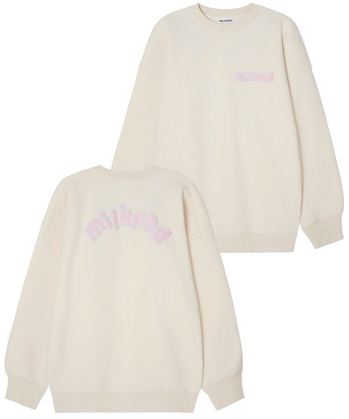 MILKFED.（ミルクフェド）の「POP LOGO BIG SWEAT TOP（スウェット・レディース・ライトブルー/ブラック/ネイビー/オフホワイト/ライトピンク・ONE SIZE）」の19枚目の写真