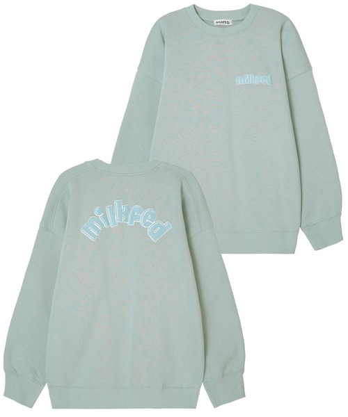 MILKFED.（ミルクフェド）の「POP LOGO BIG SWEAT TOP（スウェット・レディース・ライトブルー/ブラック/ネイビー/オフホワイト/ライトピンク・ONE SIZE）」の15枚目の写真