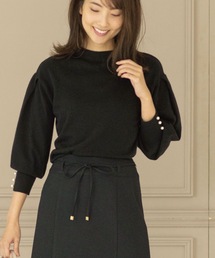 index | 【エマール検証済 洗える】アンゴラウールブレンド パール調スリーブニット(ニット/セーター)