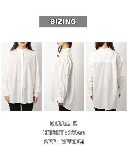 coen(コーエン)の「コットンブレンドバンドカラーシャツ(シャツ/ブラウス・レディース・ホワイト/ライトグレー/ネイビー/ピンク/ターコイズブルー/ライム/オレンジ/ケリー・M/L)」の12枚目の写真