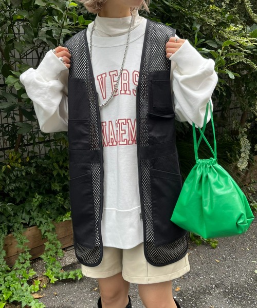 CIAOPANIC(チャオパニック)の「オーバースリットフィッシングベスト(ベスト・レディース・ブラック/カーキ・FREE)」の5枚目の写真