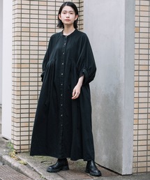 Munich | 8ozウォッシュデニムパフスリーブシャツワンピース(シャツワンピース)