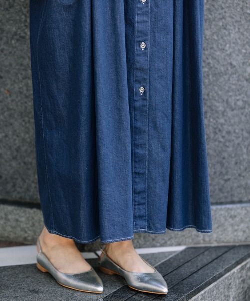 Munich（ミューニック）の「8ozウォッシュデニムパフスリーブシャツワンピース（シャツワンピース・レディース・ネイビー/ブラック/ブルー・FREE）」の17枚目の写真