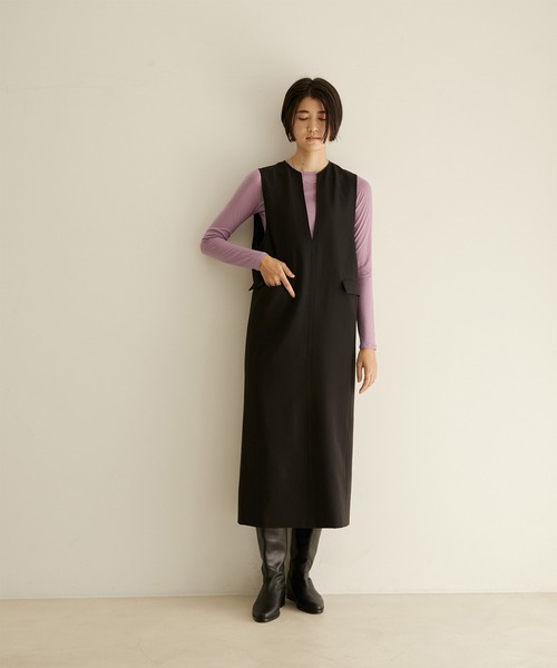 SALON adam et rope'（サロン アダム エ ロペ）の「[ご好評につき新色追加！]シアージャージクルーネックプルオーバー（Tシャツ/カットソー・レディース・ホワイト/ブラック/オリーブ/ラベンダー・FREE）」の20枚目の写真