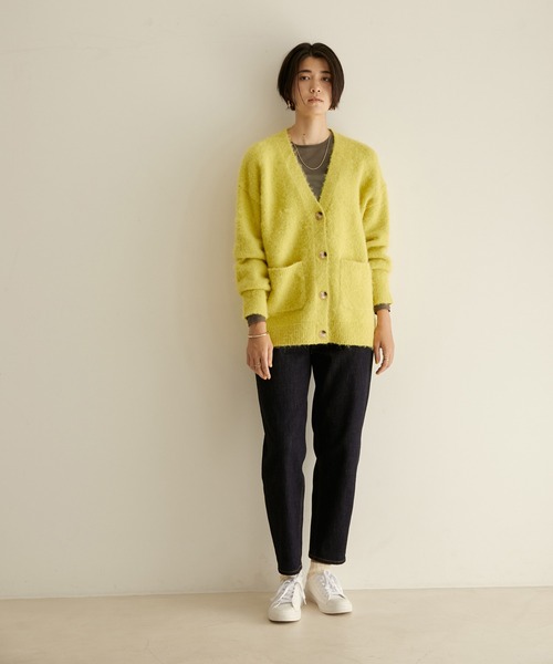 SALON adam et rope'（サロン アダム エ ロペ）の「[ご好評につき新色追加！]シアージャージクルーネックプルオーバー（Tシャツ/カットソー・レディース・ホワイト/ブラック/オリーブ/ラベンダー・FREE）」の9枚目の写真