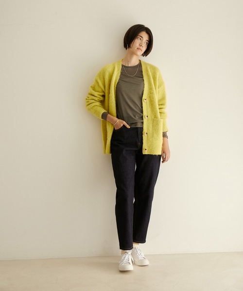 SALON adam et rope'（サロン アダム エ ロペ）の「[ご好評につき新色追加！]シアージャージクルーネックプルオーバー（Tシャツ/カットソー・レディース・ホワイト/ブラック/オリーブ/ラベンダー・FREE）」の12枚目の写真