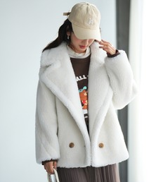 ゆったりシルエットボアコート